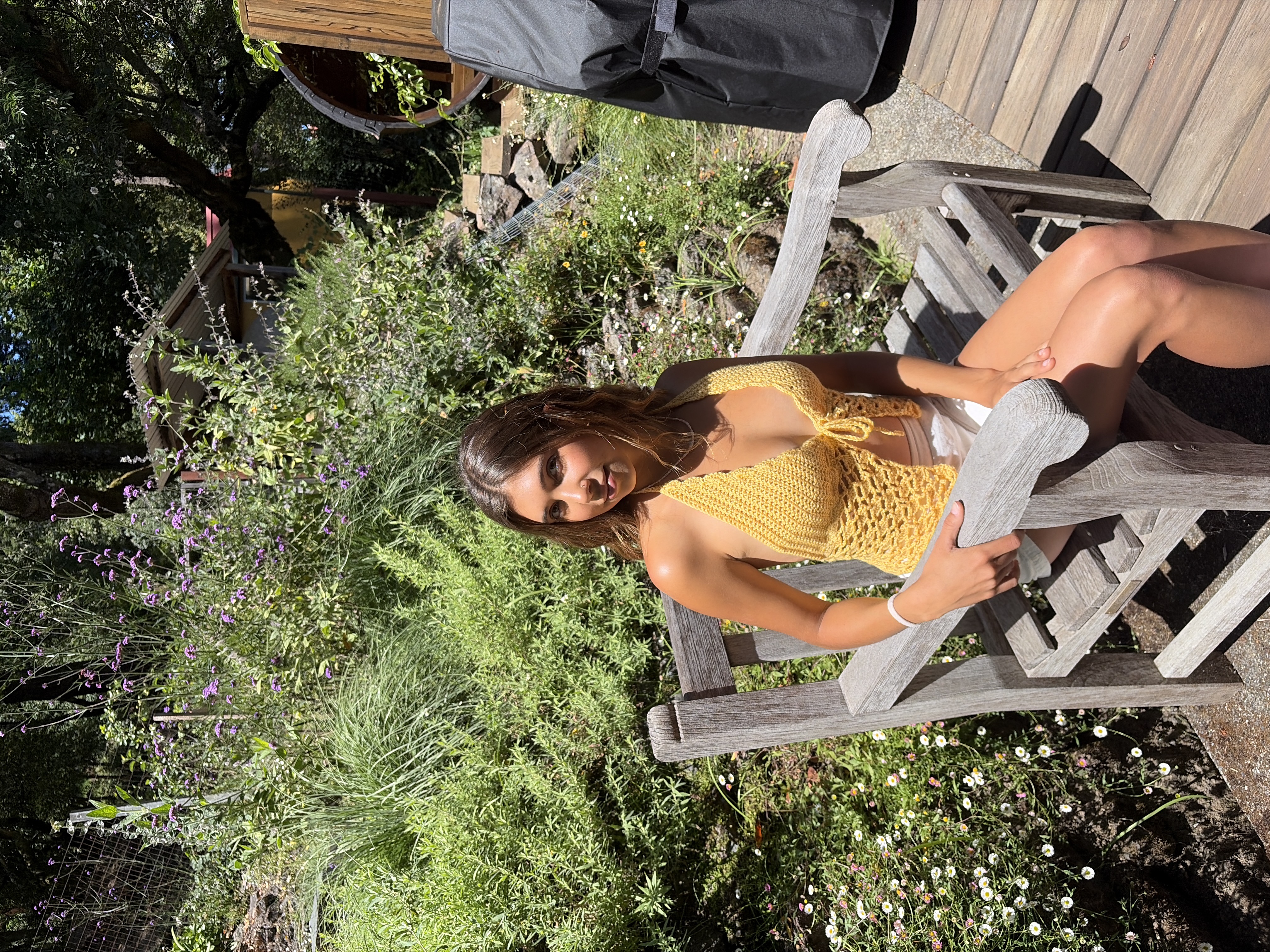 The Sunshine Halter on bench